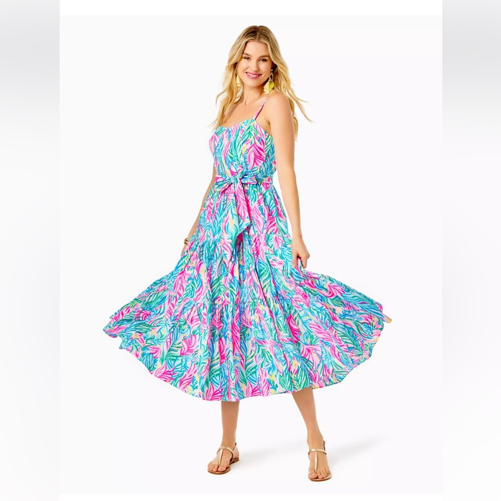 NWT Lilly Pulitzer Edith Cotton Midi Dress